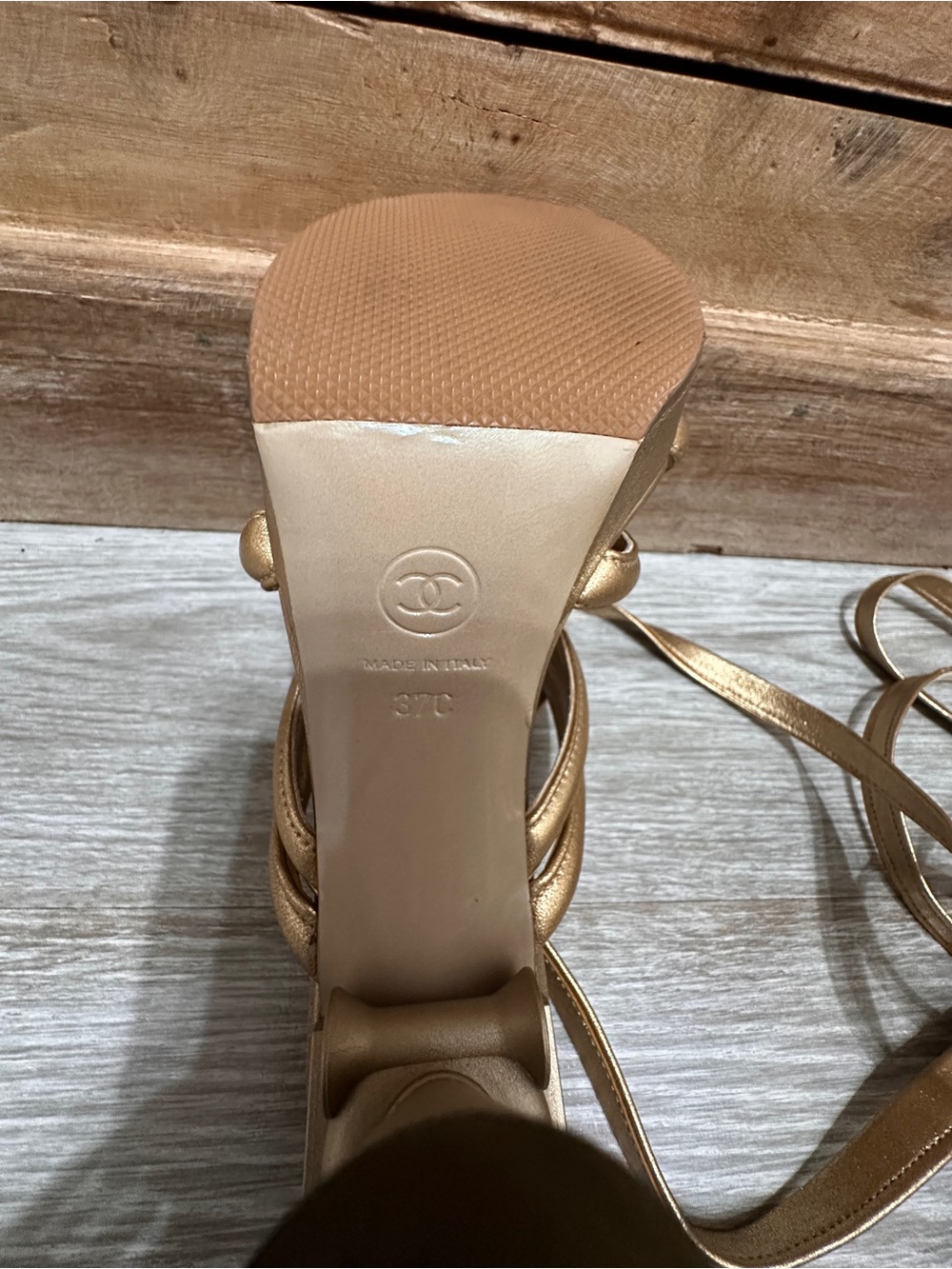 Gold Strappy Tie-Up Gladiator Sandals – Chanel EU 37C - Picture 9 of 16